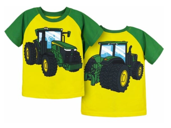 T-shirt con trattore che si avvicina e che se ne va