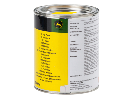 John Deere Yellow Paint, 1L can