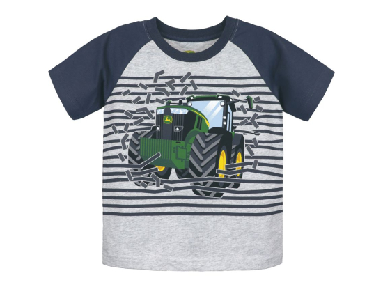 T-Shirt Traktor, der eine Mauer durchbricht.