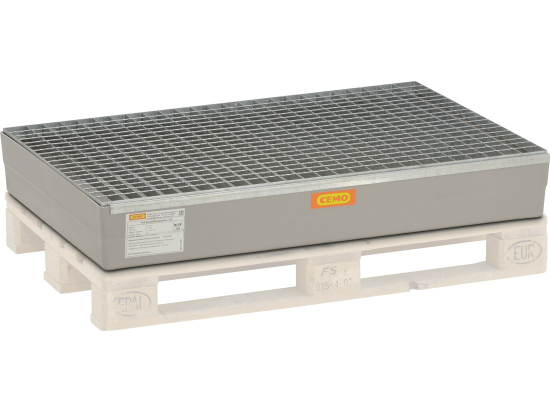 GRP sump pallet 150 l **** with galvanized steel grating