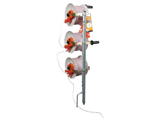 Triple geared reel stand with wire pre-installed