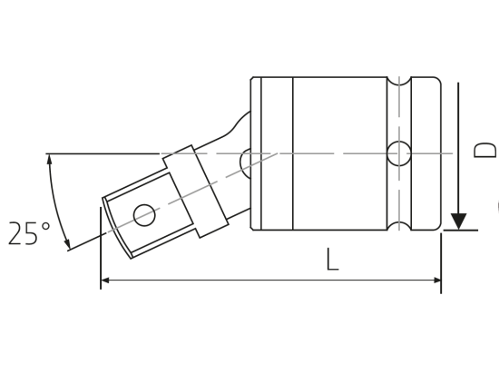 1/2" KRAFT-KARDANGELENK MIT KUGEL