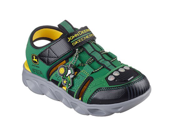 John Deere Sandale mit Blinkeffekt und Traktor-Details