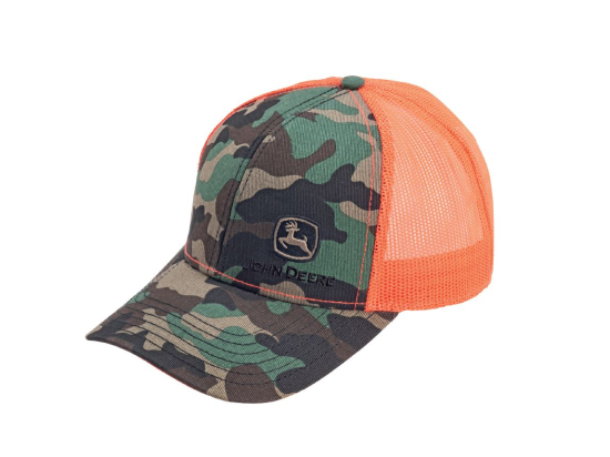 Cappellino John Deere con parte posteriore in rete e logo