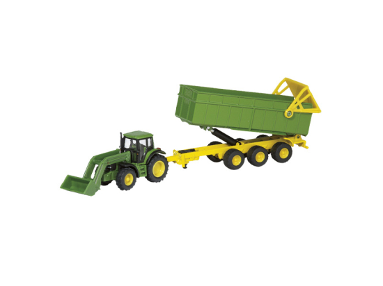 John Deere Traktor mit Frontlader und Anhänger