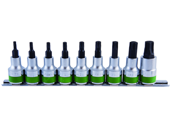 Cassetta di bussole par viti 1/2" TORX® - 9 elementi