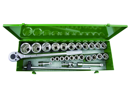 Cassetta di bussole 3/4" esagonale - 27 elementi