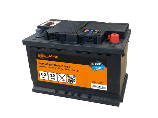 Weidezaunakku 12V/60Ah Premium Turbo AGM - 242x175x190