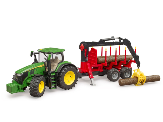 John Deere 7R 350 mit Forstanhänger