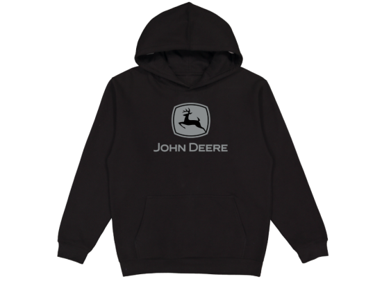 John Deere Kapuzensweatshirt für Erwachsene in Schwarz
