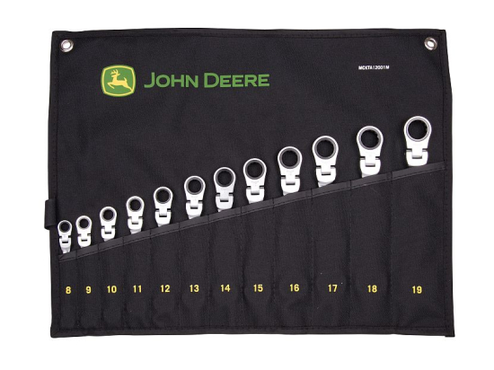 12 pieces trousse de cles mixtes a cliquet tête articulee