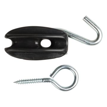 Zugisolator, schwarz mit Haken- und Öse (10) GAL-055968